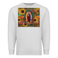 Dove Grey sunflower serape lady of guadalupe Premium Sweatshirt - RanaPortraitStore