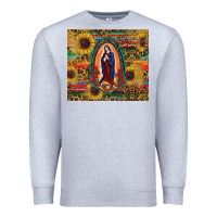 Heather Grey sunflower serape lady of guadalupe Premium Sweatshirt - RanaPortraitStore