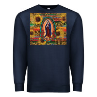 Navy sunflower serape lady of guadalupe Premium Sweatshirt - RanaPortraitStore