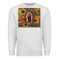 Oatmeal Heather sunflower serape lady of guadalupe Premium Sweatshirt - RanaPortraitStore