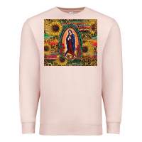 Pale Pink sunflower serape lady of guadalupe Premium Sweatshirt - RanaPortraitStore