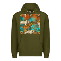 Army Green western charolais cow seamless pattern Premium Hoodie - HRA Design Shop