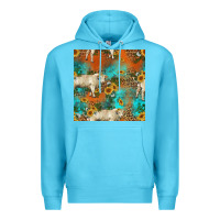 Ocean Blue western charolais cow seamless pattern Premium Hoodie - HRA Design Shop