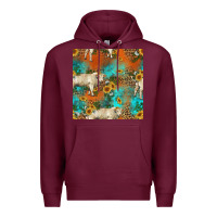 Burgundy western charolais cow seamless pattern Premium Hoodie - HRA Design Shop