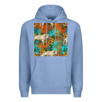 Colony Blue western charolais cow seamless pattern Premium Hoodie - HRA Design Shop