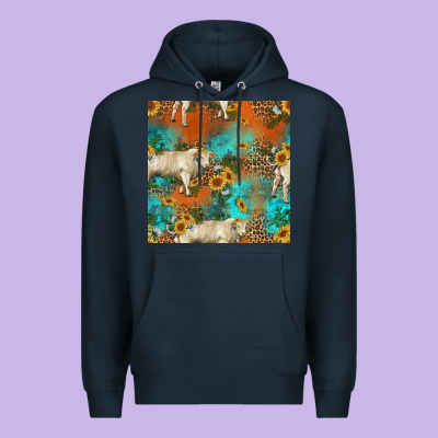 Western Charolais Cow Seamless Pattern Premium Hoodie Designed By Hra Design Shop