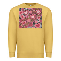 Antique Gold valentines day hearts with leopard and cowhide Premium Sweatshirt - RanaPortraitStore