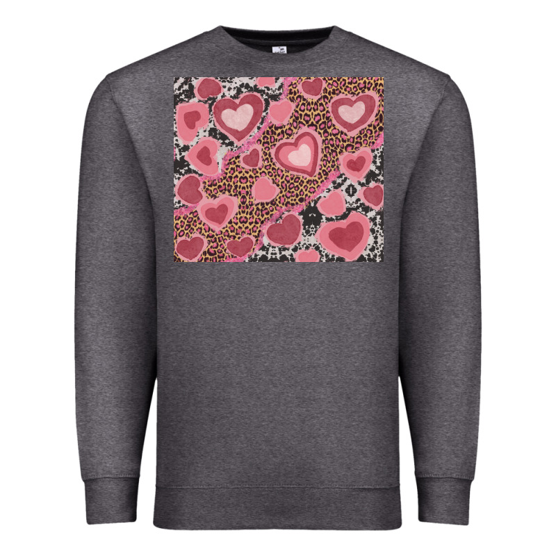 Valentines Day Hearts With Leopard And Cowhide Premium Sweatshirt by RanaPortraitStore | Teevron