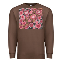 Chestnut valentines day hearts with leopard and cowhide Premium Sweatshirt - RanaPortraitStore