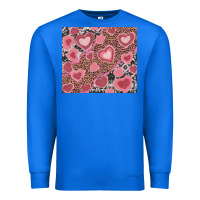 True Royal valentines day hearts with leopard and cowhide Premium Sweatshirt - RanaPortraitStore