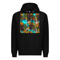 Black western bison and sunflowers seamless pattern Premium Hoodie - HRA Design Shop