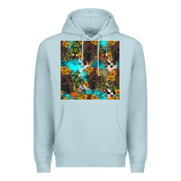 Blue Mist western bison and sunflowers seamless pattern Premium Hoodie - HRA Design Shop