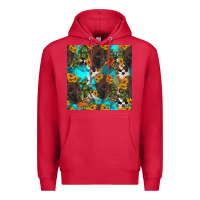 Cardinal western bison and sunflowers seamless pattern Premium Hoodie - HRA Design Shop