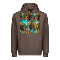 Coffee western bison and sunflowers seamless pattern Premium Hoodie - HRA Design Shop