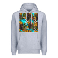 Heather Grey western bison and sunflowers seamless pattern Premium Hoodie - HRA Design Shop