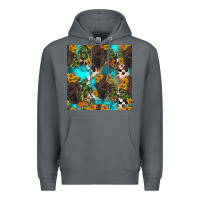 Rock western bison and sunflowers seamless pattern Premium Hoodie - HRA Design Shop