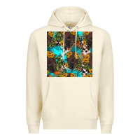 Sandshell western bison and sunflowers seamless pattern Premium Hoodie - HRA Design Shop