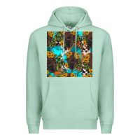 Seafoam western bison and sunflowers seamless pattern Premium Hoodie - HRA Design Shop