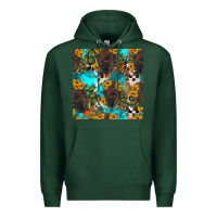 Sports Green western bison and sunflowers seamless pattern Premium Hoodie - HRA Design Shop