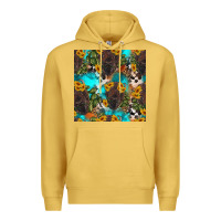 Antique Gold western bison and sunflowers seamless pattern Premium Hoodie - HRA Design Shop