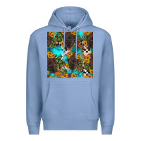 Colony Blue western bison and sunflowers seamless pattern Premium Hoodie - HRA Design Shop