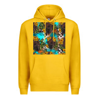 Lemon western bison and sunflowers seamless pattern Premium Hoodie - HRA Design Shop