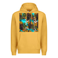 Mustard western bison and sunflowers seamless pattern Premium Hoodie - HRA Design Shop
