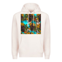 Pale Pink western bison and sunflowers seamless pattern Premium Hoodie - HRA Design Shop