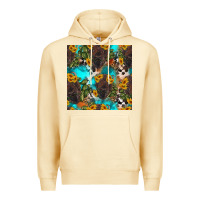 Pina Colada western bison and sunflowers seamless pattern Premium Hoodie - HRA Design Shop