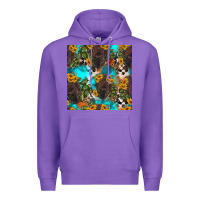 Purple western bison and sunflowers seamless pattern Premium Hoodie - HRA Design Shop