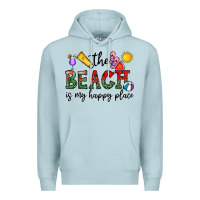 Blue Mist the beach is my happy place Premium Hoodie - CowhideDigitalArt