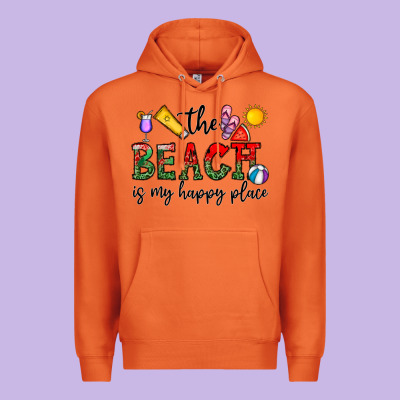 The Beach Is My Happy Place Premium Hoodie Designed By Cowhidedigitalart