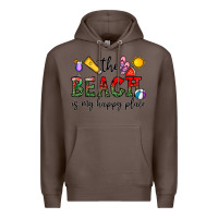 Coffee the beach is my happy place Premium Hoodie - CowhideDigitalArt