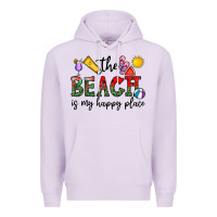 Lilac the beach is my happy place Premium Hoodie - CowhideDigitalArt