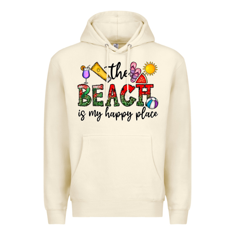 The Beach Is My Happy Place Premium Hoodie by CowhideDigitalArt | Teevron