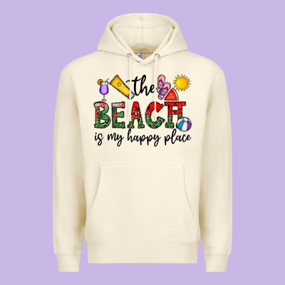 The Beach Is My Happy Place Premium Hoodie Designed By Cowhidedigitalart