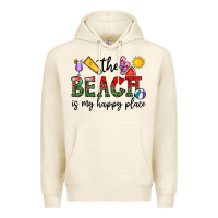 Tofu the beach is my happy place Premium Hoodie - CowhideDigitalArt