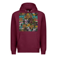 Western Two Cute Heifers Seamless Pattern Premium Hoodie | Teevron