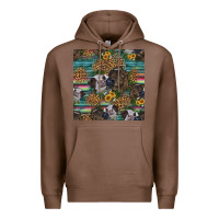 Chestnut western two cute heifers seamless pattern Premium Hoodie - HRA Design Shop