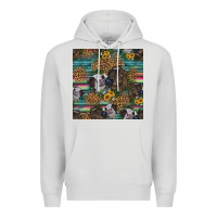 Dove Grey western two cute heifers seamless pattern Premium Hoodie - HRA Design Shop