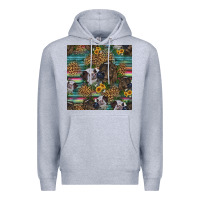 Heather Grey western two cute heifers seamless pattern Premium Hoodie - HRA Design Shop