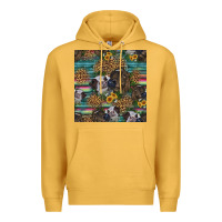 Mustard western two cute heifers seamless pattern Premium Hoodie - HRA Design Shop