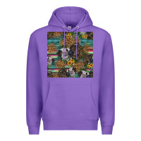 Purple western two cute heifers seamless pattern Premium Hoodie - HRA Design Shop