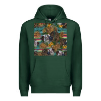 Sports Green western two cute heifers seamless pattern Premium Hoodie - HRA Design Shop