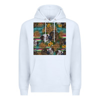 White western two cute heifers seamless pattern Premium Hoodie - HRA Design Shop