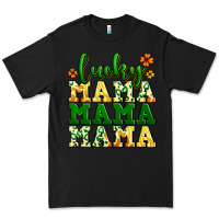 Black lucky mama mama mama  St. Patrick's Premium Tee - LillyAllenDesigns