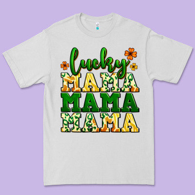 Lucky Mama Mama Mama  St. Patrick's Premium Tee Designed By Lillyallendesigns