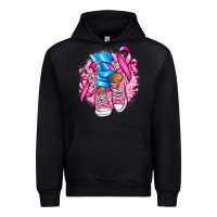 Black cancer ribbon pink converse and flowers Urban Hoodie - AdoDesignShop