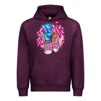 Mauve Wine cancer ribbon pink converse and flowers Urban Hoodie - AdoDesignShop