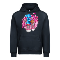 Navy cancer ribbon pink converse and flowers Urban Hoodie - AdoDesignShop